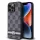 DKNY PU Leather Checkered Pattern and Stripe tok iPhone 15 Pro Max készülékhez fekete