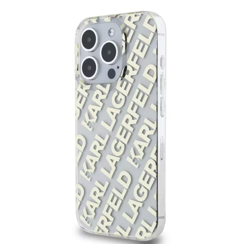 Karl Lagerfeld IML Electroplated Repeated Logo tok iPhone 15 Pro készülékhez arany