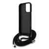 Guess PU 4G fém logó vállpántos tok iPhone 16 készülékhez fekete