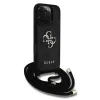 Guess PU 4G Metal Logo Crossbody Strap tok iPhone 16 Pro készülékhez fekete