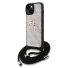 Guess PU 4G Metal Logo vállpántos tok az iPhone 15 készülékhez rózsaszín