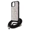 Guess PU 4G Metal Logo vállpántos tok az iPhone 15 készülékhez rózsaszín