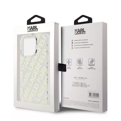 Karl Lagerfeld IML Electroplated Repeated Logo tok iPhone 15 Pro Max készülékhez arany