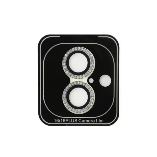 Guess Fixed Glliter védő lencse iPhone 16/16 Plus készülékhez arany