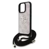 Guess PU 4G Metal Logo Crossbody Strap tok iPhone 15 Pro Max készülékhez rózsaszín