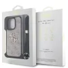 Guess PU 4G Metal Logo Crossbody Strap tok iPhone 15 Pro Max készülékhez rózsaszín
