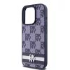 DKNY PU bőr sakktábla mintás és csíkos tok iPhone 15 Pro Max készülékhez kék