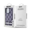 DKNY PU bőr sakktábla mintás és csíkos tok iPhone 15 Pro Max készülékhez kék