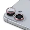 Guess Fixed Glliter védőlencse iPhone 16/16 Plus készülékhez rózsaszín