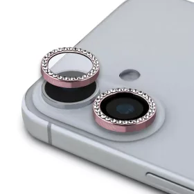   Guess Fixed Glliter védőlencse iPhone 16/16 Plus készülékhez rózsaszín