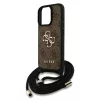Guess PU 4G Metal Logo Crossbody Strap tok iPhone 15 Pro Max készülékhez barna
