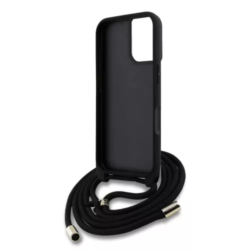 Guess PU 4G Metal Logo Crossbody Strap tok iPhone 16 készülékhez barna