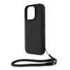 BMW Leather Signature and Strap tok iPhone 16 Pro készülékhez fekete