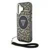 Guess IML Leopard Triangle Logo Strap MagSafe tok iPhone 16 készülékhez barna