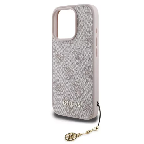 Guess 4G Charm tok iPhone 16 Pro készülékhez Tone on Tone rózsaszín