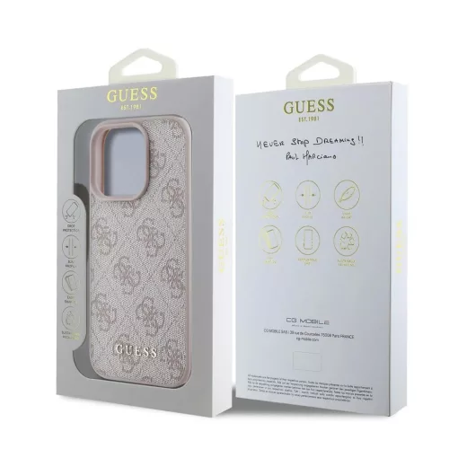 Guess 4G Charm tok iPhone 16 Pro készülékhez Tone on Tone rózsaszín