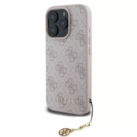   Guess 4G Charm tok iPhone 16 Pro Max készülékhez Tone on Tone rózsaszín