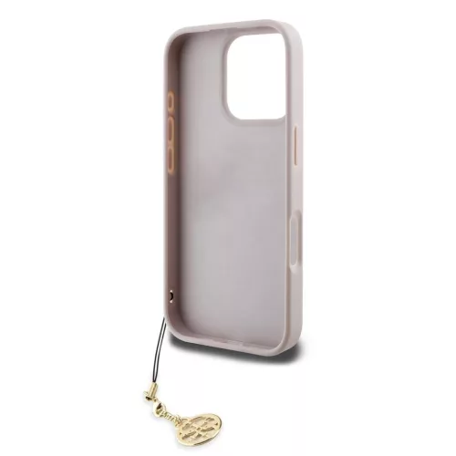 Guess 4G Charm tok iPhone 16 Pro Max készülékhez Tone on Tone rózsaszín