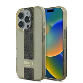   Guess IML Middle 4G Stripe tok iPhone 16 Pro Max készülékhez barna