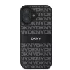 DKNY PU Leather Repeat Pattern Tonal Stripe tok iPhone 16 készülékhez fekete