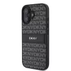 DKNY PU Leather Repeat Pattern Tonal Stripe tok iPhone 16 készülékhez fekete