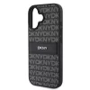 DKNY PU Leather Repeat Pattern Tonal Stripe tok iPhone 16 készülékhez fekete