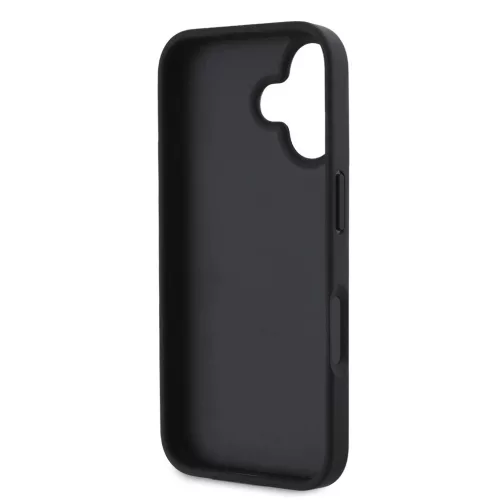 DKNY PU Leather Repeat Pattern Tonal Stripe tok iPhone 16 készülékhez fekete