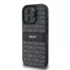 DKNY PU Leather Repeat Pattern Tonal Stripe tok iPhone 16 Pro készülékhez fekete