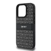 DKNY PU Leather Repeat Pattern Tonal Stripe tok iPhone 16 Pro készülékhez fekete