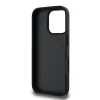 DKNY PU Leather Repeat Pattern Tonal Stripe tok iPhone 16 Pro készülékhez fekete