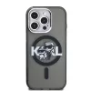 Karl Lagerfeld IML Glitter Karl and Choupette Sketch MagSafe tok iPhone 15 Pro készülékhez fekete
