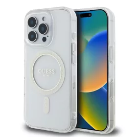   Guess IML Glitter Ring MagSafe tok iPhone 16 Pro Max készülékhez átlátszó