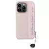 Karl Lagerfeld PU Saffiano Rhinestone Charm tok iPhone 14 Pro Max készülékhez rózsaszín