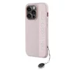 Karl Lagerfeld PU Saffiano Rhinestone Charm tok iPhone 14 Pro Max készülékhez rózsaszín