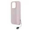 Karl Lagerfeld PU Saffiano Rhinestone Charm tok iPhone 14 Pro Max készülékhez rózsaszín