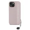 Karl Lagerfeld PU Saffiano Rhinestone Charm tok iPhone 15 készülékhez rózsaszín