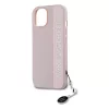 Karl Lagerfeld PU Saffiano Rhinestone Charm tok iPhone 15 készülékhez rózsaszín