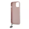 Karl Lagerfeld PU Saffiano Rhinestone Charm tok iPhone 15 készülékhez rózsaszín