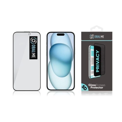 OBAL:ME Privacy 5D üveg kijelzővédő Apple iPhone 15 Plus/16 Plus készülékhez fekete