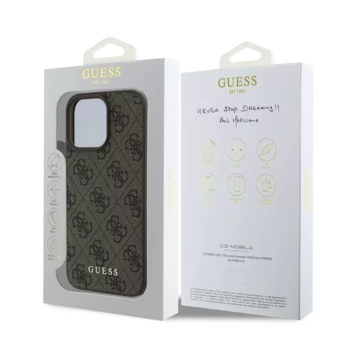 Guess 4G Charm tok iPhone 16 Pro Max készülékhez Tone on Tone barna