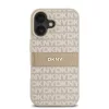 DKNY PU Leather Repeat Pattern Tonal Stripe tok iPhone 16 Plus készülékhez rózsaszín