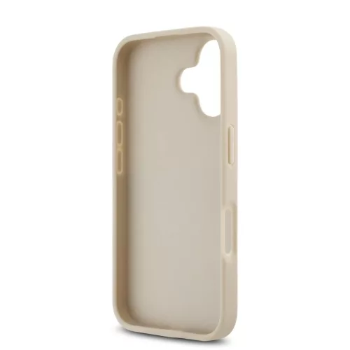 DKNY PU Leather Repeat Pattern Tonal Stripe tok iPhone 16 Plus készülékhez rózsaszín