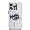 Karl Lagerfeld IML Glitter Karl and Choupette Sketch MagSafe tok iPhone 16 Pro készülékhez átlátszó