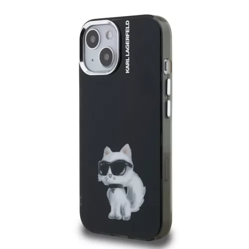 Karl Lagerfeld IML Aquarelle Choupette tok iPhone 15 készülékhez fekete