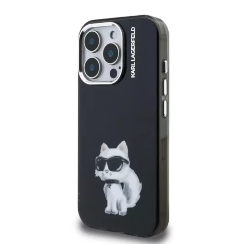 Karl Lagerfeld IML Aquarelle Choupette tok iPhone 15 Pro készülékhez fekete