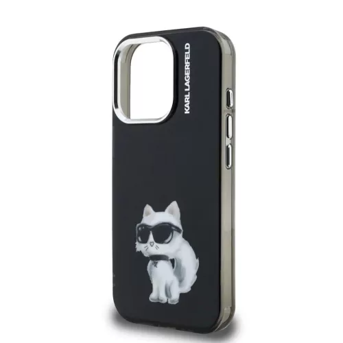 Karl Lagerfeld IML Aquarelle Choupette tok iPhone 15 Pro készülékhez fekete