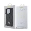 Guess PU 4G Strass Triangle Metal Logo tok iPhone 16 Pro készülékhez fekete