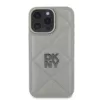 DKNY PU bőr Quilted Stack Logo tok iPhone 16 Pro készülékhez szürke