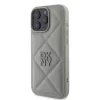 DKNY PU bőr Quilted Stack Logo tok iPhone 16 Pro készülékhez szürke