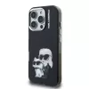 Karl Lagerfeld IML Aquarelle Karl and Choupette tok iPhone 16 Pro készülékhez fekete
